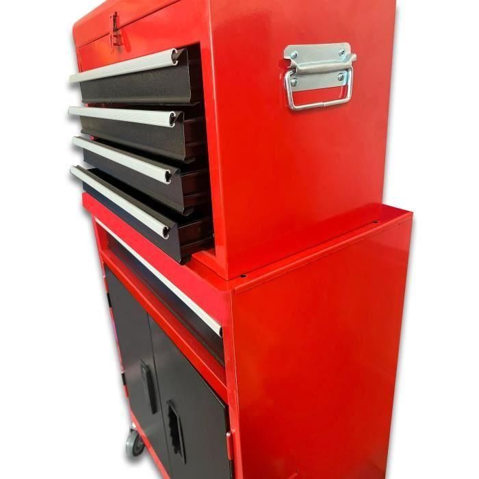 DOMAC Carro de Taller con 7 Cajones Metálicos y Contenedor Móvil Superior. Capacidad 46 kg, 2 Puertas y Ruedas 1 DOMAC Carro de Taller con 7 Cajones Metálicos y Contenedor Móvil Superior. Capacidad 46 kg, 2 Puertas y Ruedas 1