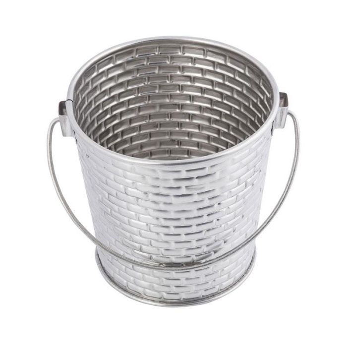 TABLECRAFT - GTSS44/6 - Pack de 6 unidades - Cubo con textura de ladrillos 490 ml - 12 x 11 x 9,5 cm - Acero inoxidable