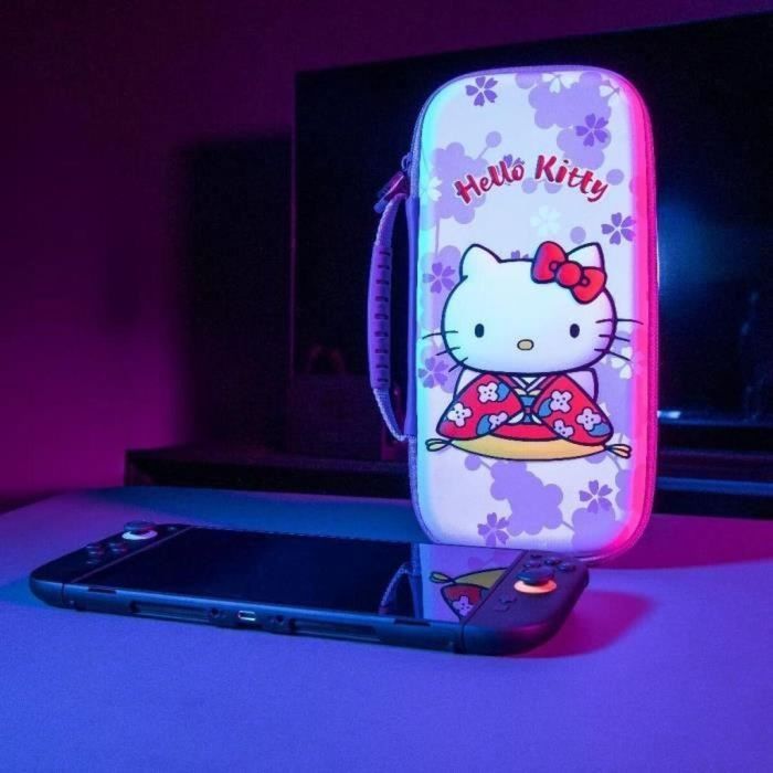 Konix Estuche Protector y de Transporte Hello Kitty para Nintendo Switch 2 - Guarda Accesorios Estampado 3D Rosa 5