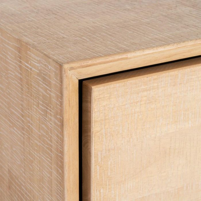 Cómoda Natural-Negro Madera-Metal 99,50 X 40 X 87 cm