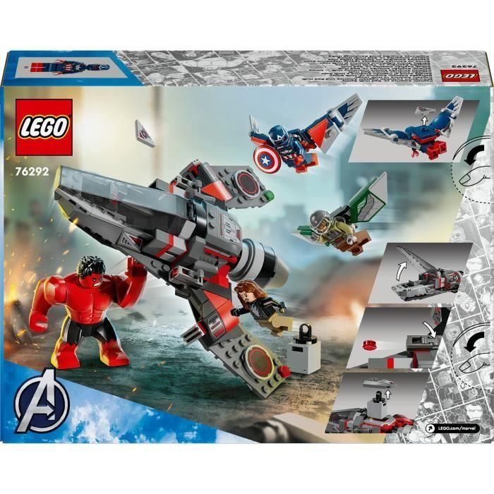 LEGO Marvel 76292 Capitán América vs Hulk Rojo - Avión de combate para construir 4 LEGO Marvel 76292 Capitán América vs Hulk Rojo - Avión de combate para construir 4