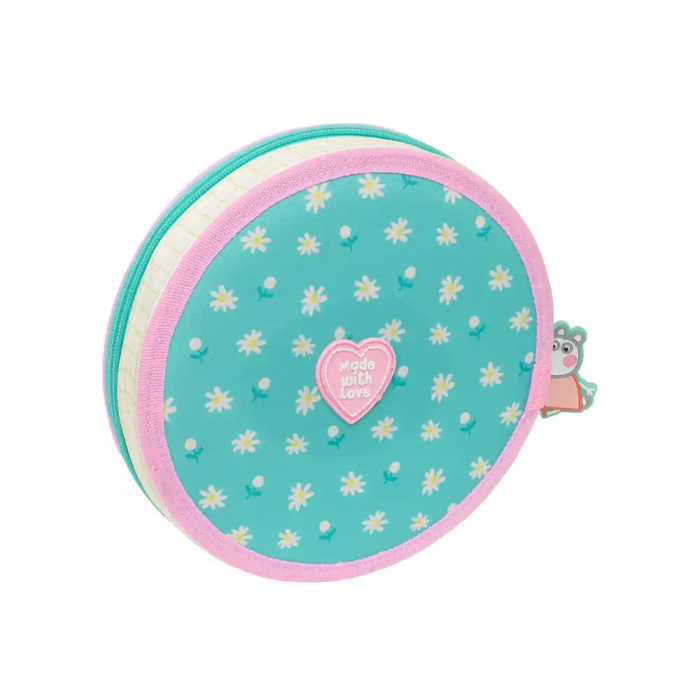 Estuche Escolar con Accesorios Peppa Pig Pretty flowers Amarillo Menta 18 Piezas 1