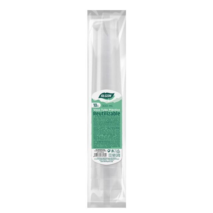 Set de 10 vasos tubo PP 300 ml Algon (50 Cajas) 2 Set de 10 vasos tubo PP 300 ml Algon (50 Cajas) 2