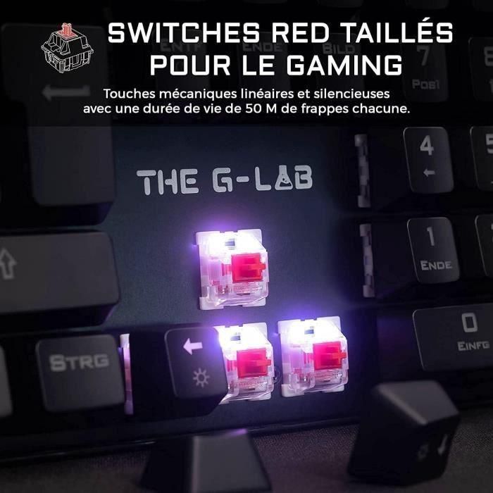 El Interruptor Rojo Mecánico G-Lab Keyz Rubidium y El Teclado Rgb Completamente Personalizables con Descanso de Muñeca 2