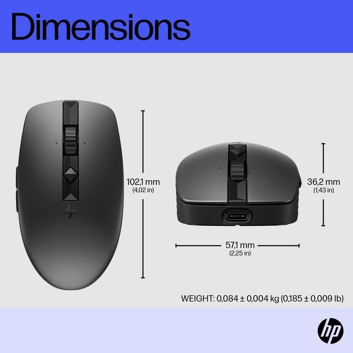HP Ratón 715 Inalámbrico Multidispositivo 3000Dpi Recargable Negro 4 HP Ratón 715 Inalámbrico Multidispositivo 3000Dpi Recargable Negro 4
