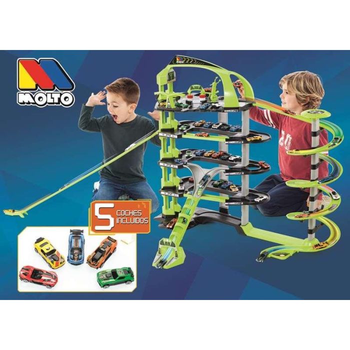 Molto Parking 5 plantas 152 cm de largo incluye 5 coches para niños a partir de 3 años 16