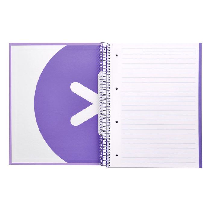 Cuaderno Espiral A4 Micro Antartik Tapa Forrada 120H 90 gr Horizontal 5 Bandas 4 Taladros Color Lavanda 6