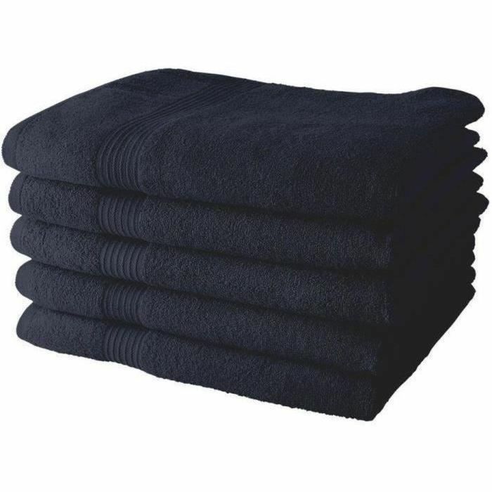 Today TOD3574641225551 Juego de 5 toallas de baño 100% algodón 70x130 cm Azul marino