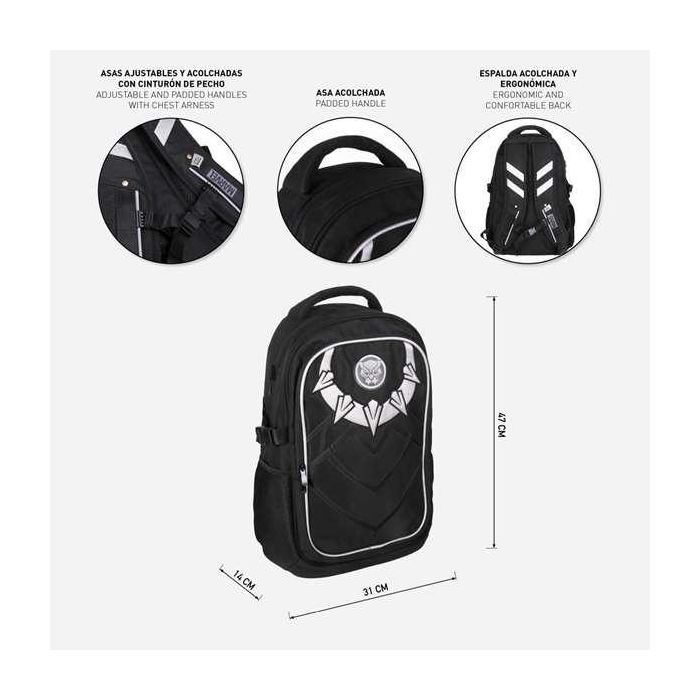 Mochila Escolar The Avengers Negro (31 x 47 x 24 cm) 4