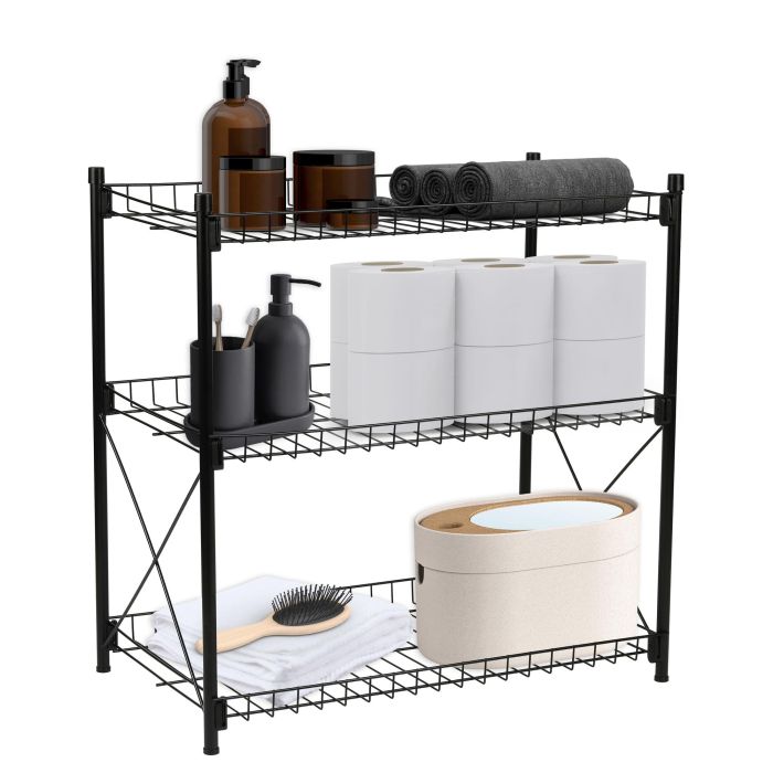 Confortime Estantería 3 Niveles Metal 52 x 34 x 55 cm (2 Unidades) 3