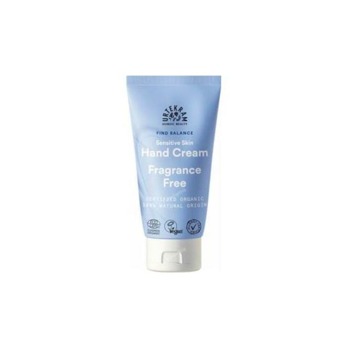 URTEKRAM Crema de Manos Sin Fragancia 75ml. Eco Vegan. Nutritiva, fácil absorción, con aloe vera, karité y aceites naturales.