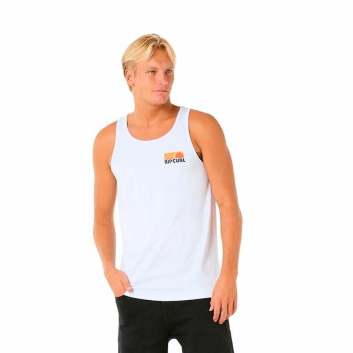 Camiseta de Tirantes Hombre Rip Curl Casual Revival Peaking Tank Blanco 0 Camiseta de Tirantes Hombre Rip Curl Casual Revival Peaking Tank Blanco 0