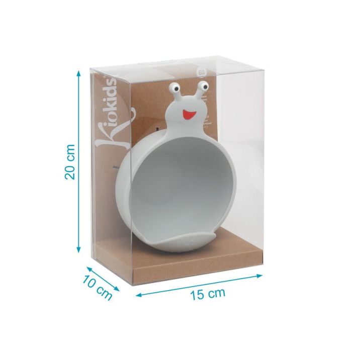 KioKids Cuenco de Silicona Caracol Gris con Ventosa, Apto Microondas y Lavavajillas, +6 meses, 9x17 cm 4