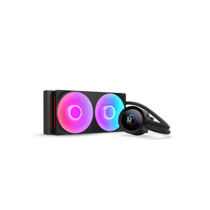 NZXT RL-KR240-B2 Kraken 240 RGB V2, Enfriamiento Líquido AIO 240mm con Pantalla 1.54", Negro, Soporte Intel/AMD