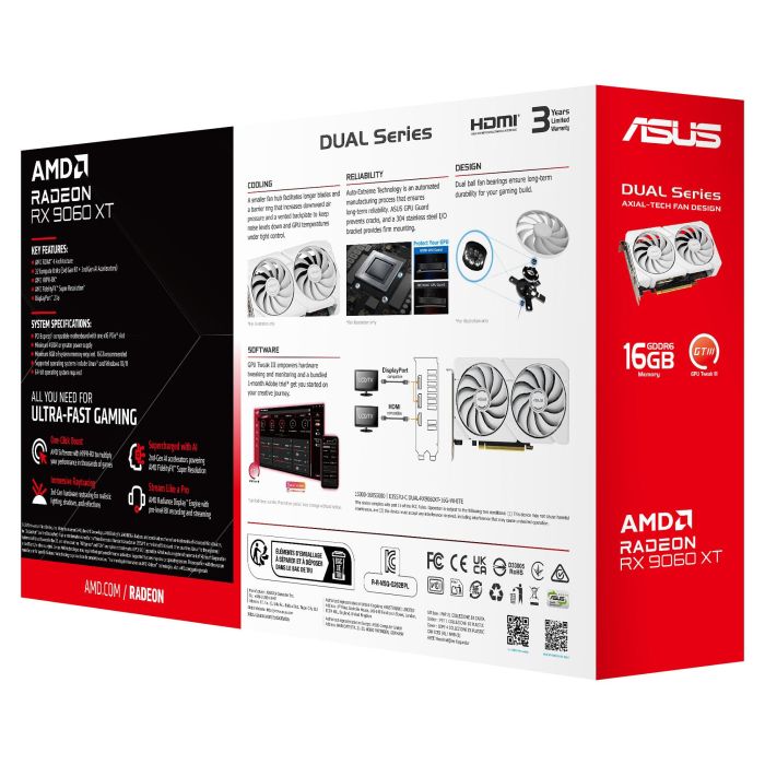 ASUS RX 9060 XT 16GB GDDR6 White Tarjeta Gráfica 8