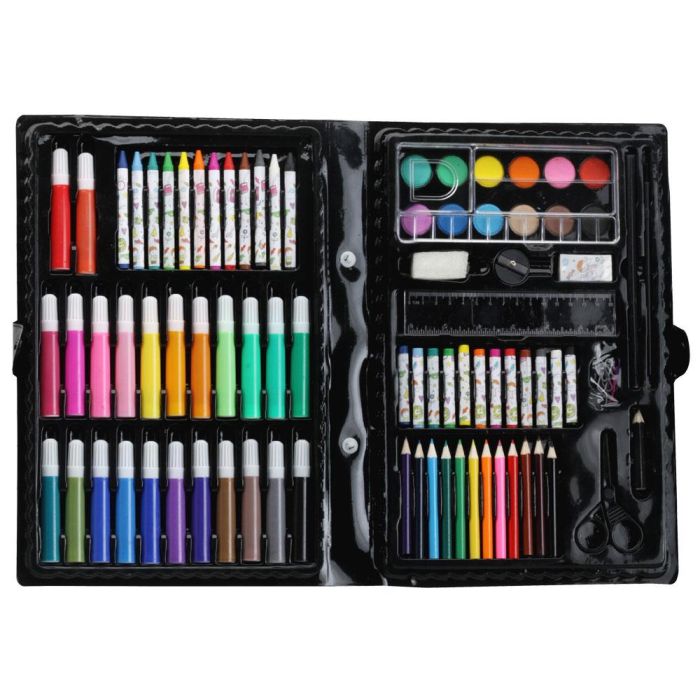 Createur de Genie Maleta de Colorear 86 Piezas con Rotuladores, Crayolas, Ceras, Acuarelas y Lápices 4