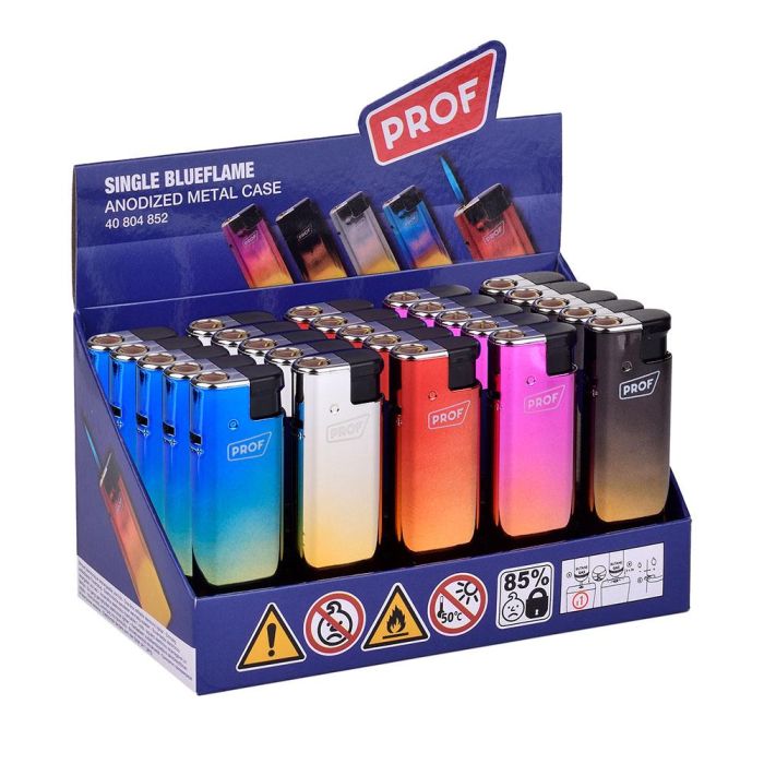 Encendedor electrónico anodized metal case colores surtidos euro/u 3