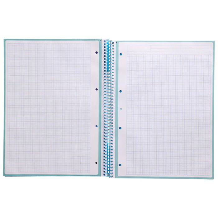 Cuaderno Espiral A4 Micro Antartik Tapa Forrada 80H 90 gr Cuadro 5 mm 1 Banda 4 Taladros Celeste 3