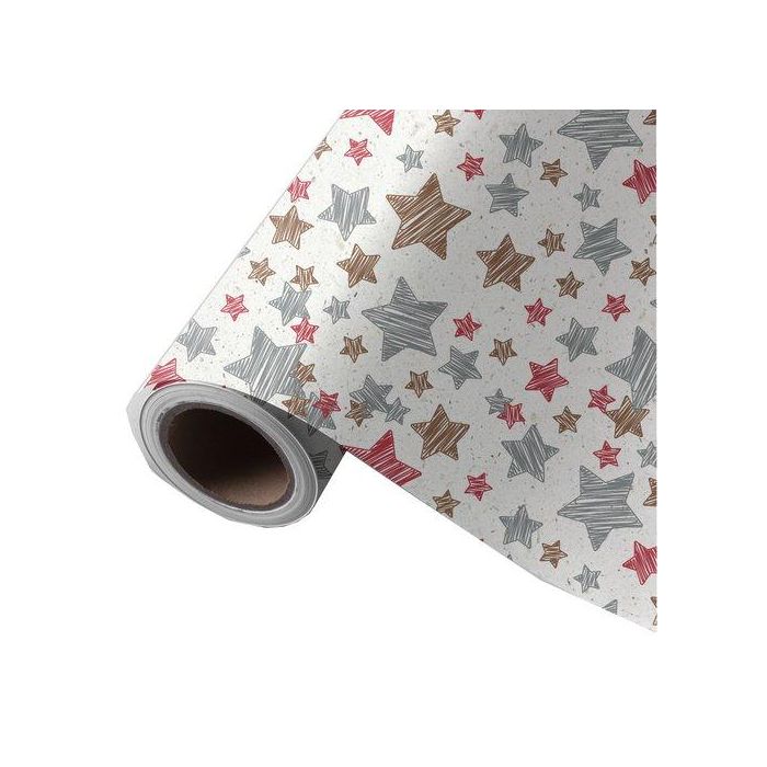 Papel De Regalo Bobina Wonder Wrapper Caña De Azucar 31 Cm X 85 M (2 Kg Aprox.) Todo Año Estrellas