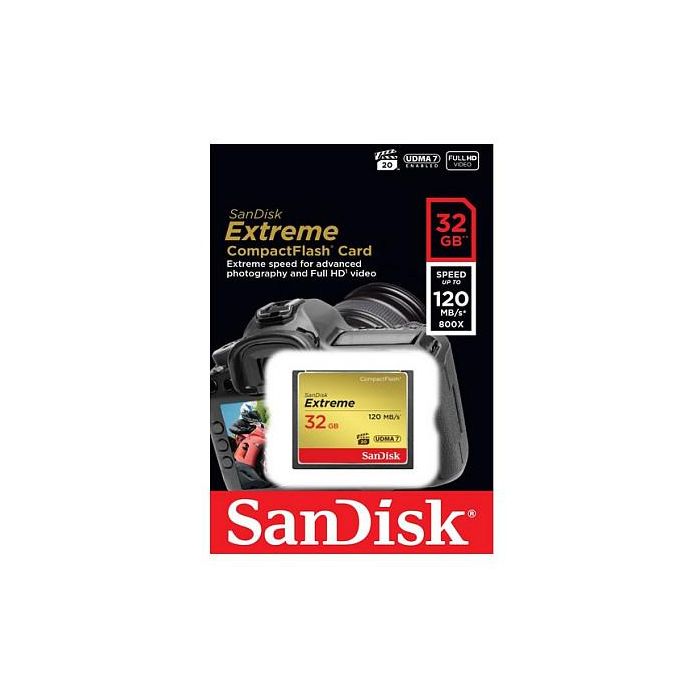 Sandisk Extreme Tarjeta CompactFlash de 32GB (120 MB/s Lectura, 85 MB/s Escritura) 1