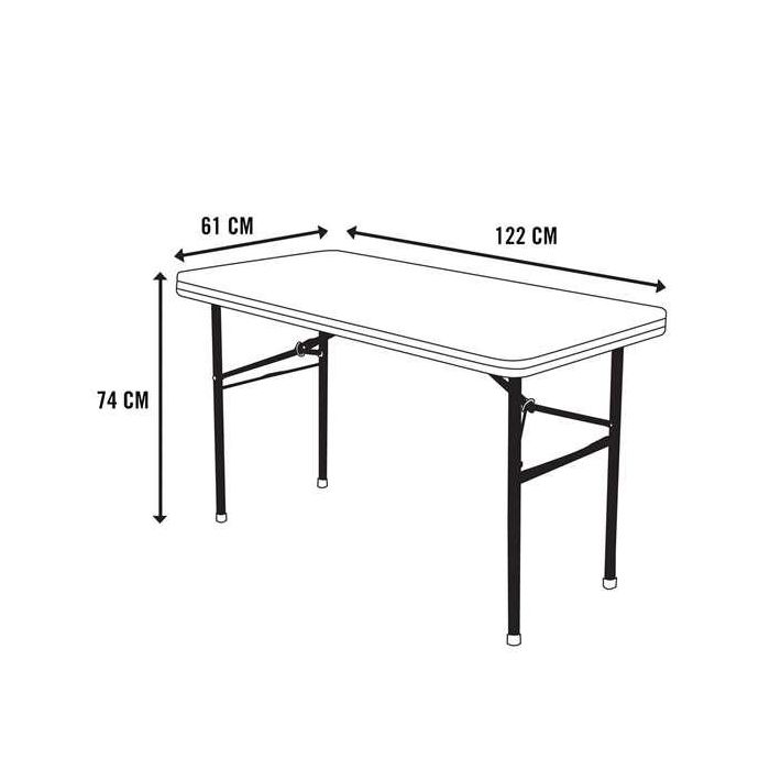 Mesa rectangular plegable color crema lifetime 122x61x74 cm 4