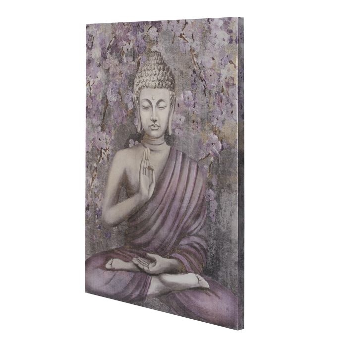 DKD Home Decor Cuadro Oriental Buda Dorado Granate Lienzo Pino 2.7 x 80 x 60 cm (2 Unidades) 3