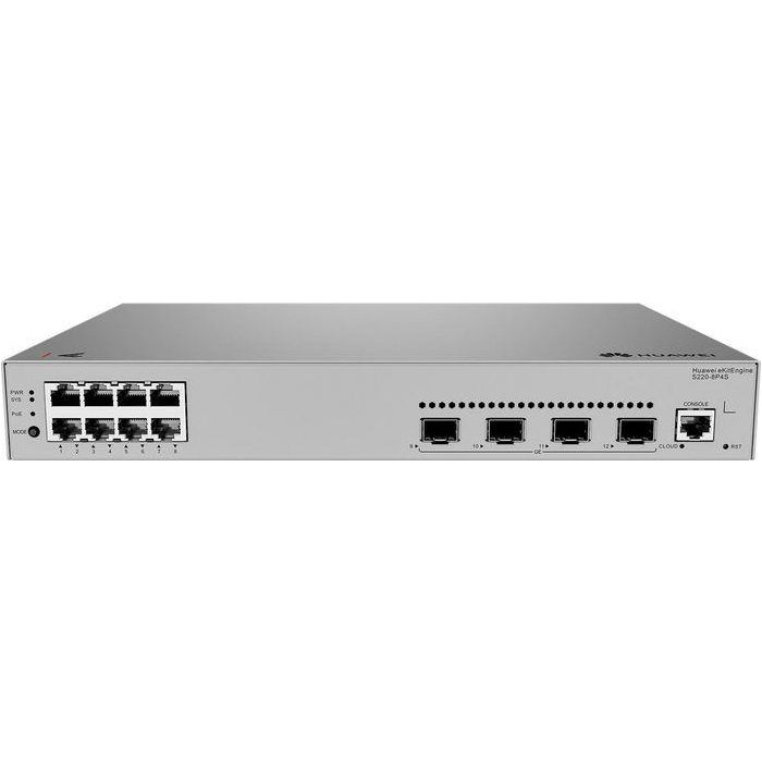 Huawei S220-8P4S Gestionado L2 Gigabit Ethernet (10/100/1000) Energía sobre Ethernet (PoE) 1U Gris 0 Huawei S220-8P4S Gestionado L2 Gigabit Ethernet (10/100/1000) Energía sobre Ethernet (PoE) 1U Gris 0