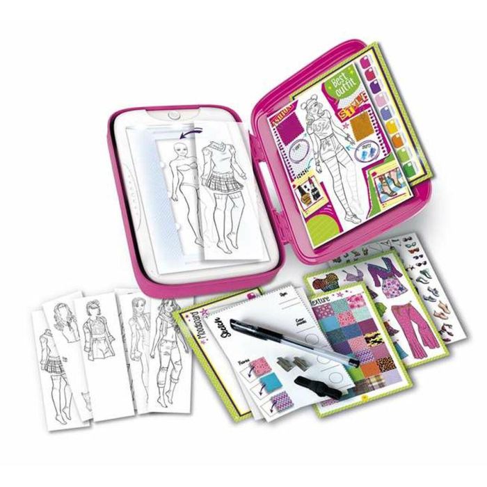 Clementoni Juego Fashion Designer Libro de moda para Crear Diseños 600 Combinaciones Edad +7 años 45.1x31.1x7 cm 1