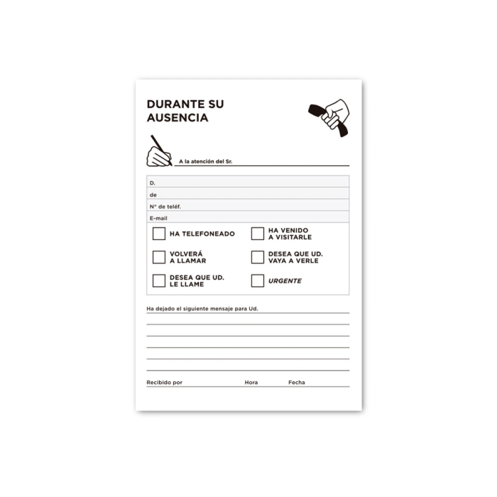 Liderpapel Talonario 103 Ausentes Octavo Original 105 x 155 mm 2