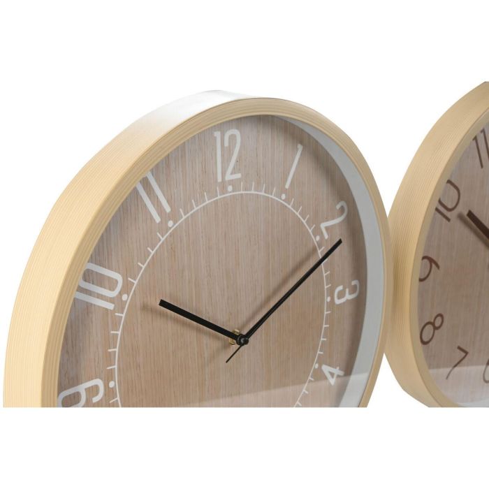 Reloj Pared Scandi DKD Home Decor Natural 4 x 40 x 40 cm (2 Unidades) 3 Reloj Pared Scandi DKD Home Decor Natural 4 x 40 x 40 cm (2 Unidades) 3