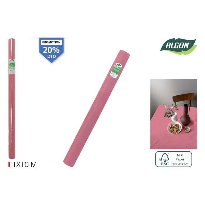Rollo Mantel Fucsia con Mandril 1x10M - Algon (12 Unidades) Rollo Mantel Fucsia con Mandril 1x10M - Algon (12 Unidades)