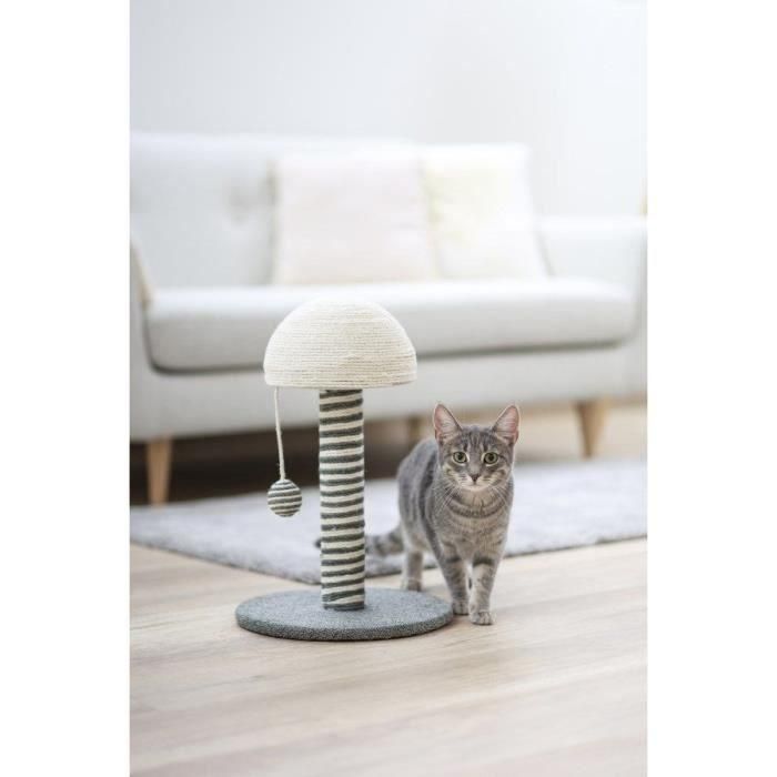 KERBL - Rascador para gatos - Tronco 42 cm - FUNGHI - Gris/blanco - Sisal - Base: ø 30 cm 1 KERBL - Rascador para gatos - Tronco 42 cm - FUNGHI - Gris/blanco - Sisal - Base: ø 30 cm 1