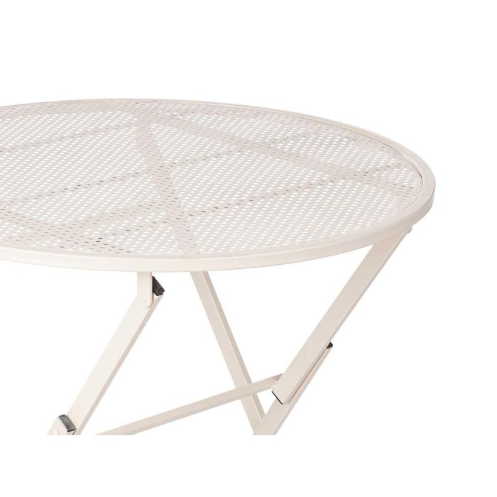 Set Mesa y 2 Sillas Blanco Roto Ibergarden 96x60x22 cm - Metal 1 Set Mesa y 2 Sillas Blanco Roto Ibergarden 96x60x22 cm - Metal 1