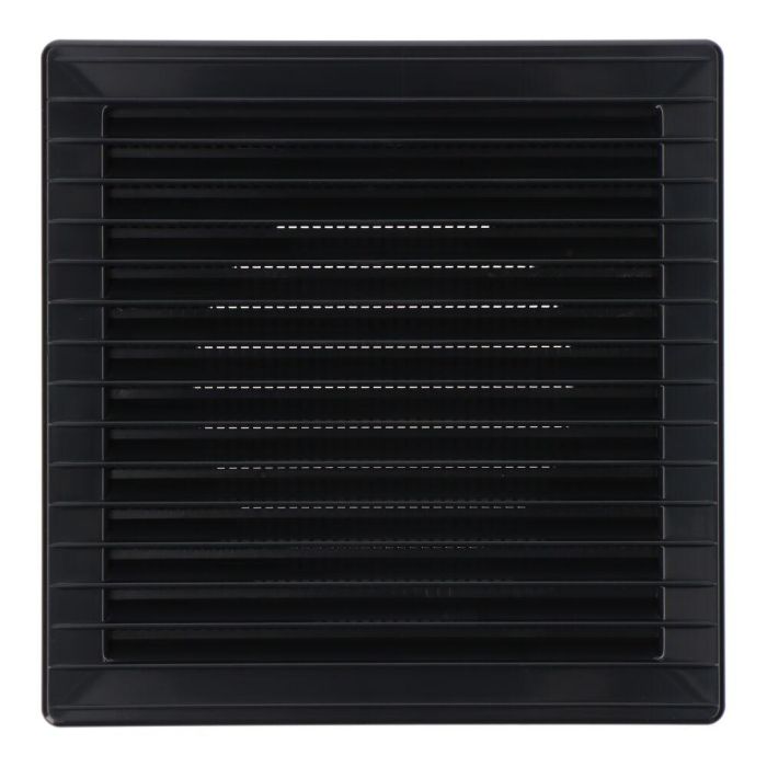 Rejilla ventilación cuadrada empotrable ø 100mm con mosquitera 170x170x10mm abs gris antracita