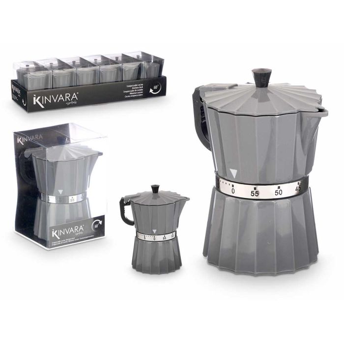 Temporizador de Cocina Kinvara 9x10.5x6.5 cm Gris ABS (24 Unidades) Temporizador de Cocina Kinvara 9x10.5x6.5 cm Gris ABS (24 Unidades)