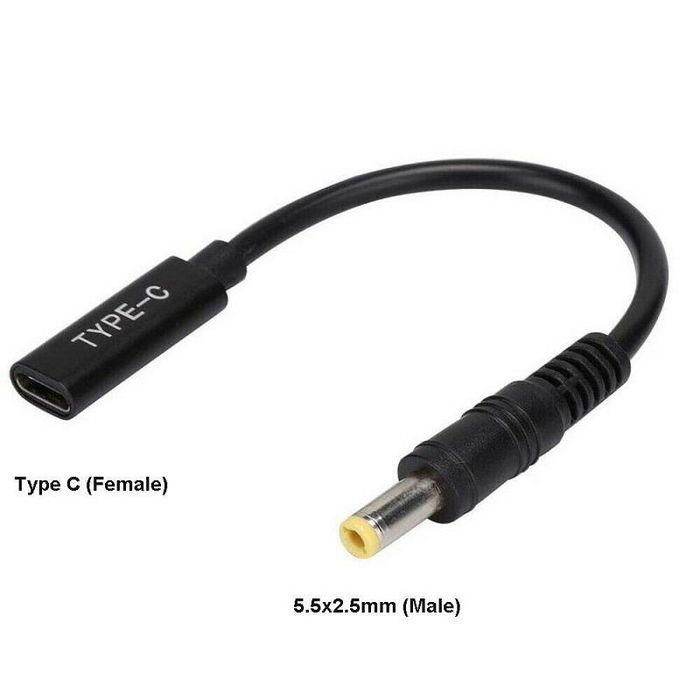 CoreParts Cable Conversión USB-C a 5.5*2.5mm para Conectar Laptops/Monitores con Entrada 5.5*2.5mm a Cargadores USB-C 100W