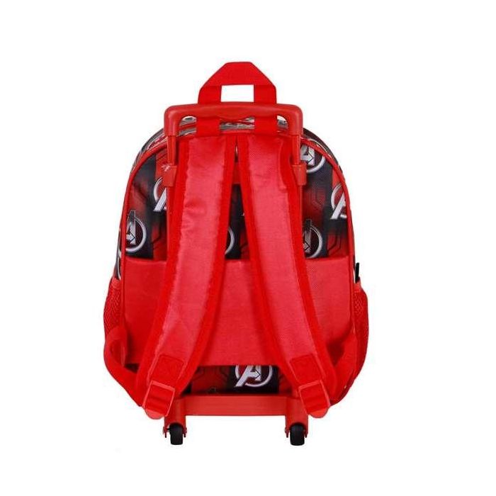 Marvel Los Vengadores Mochila 3D con Ruedas Pequeña Infantil Los Vengadores Rojo 7L 30x25x10cm 3