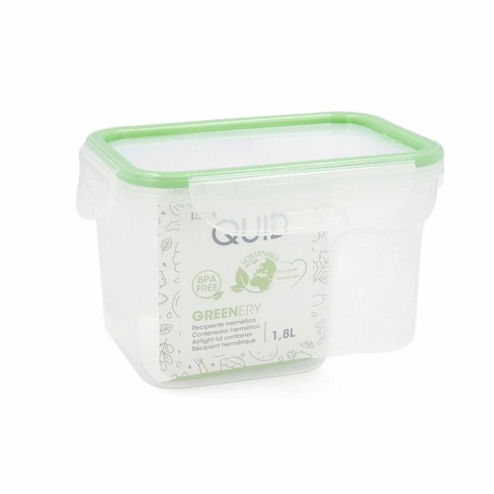 Fiambrera Hermética Quid Greenery 1,8 L Transparente Plástico (Pack 4x) 1