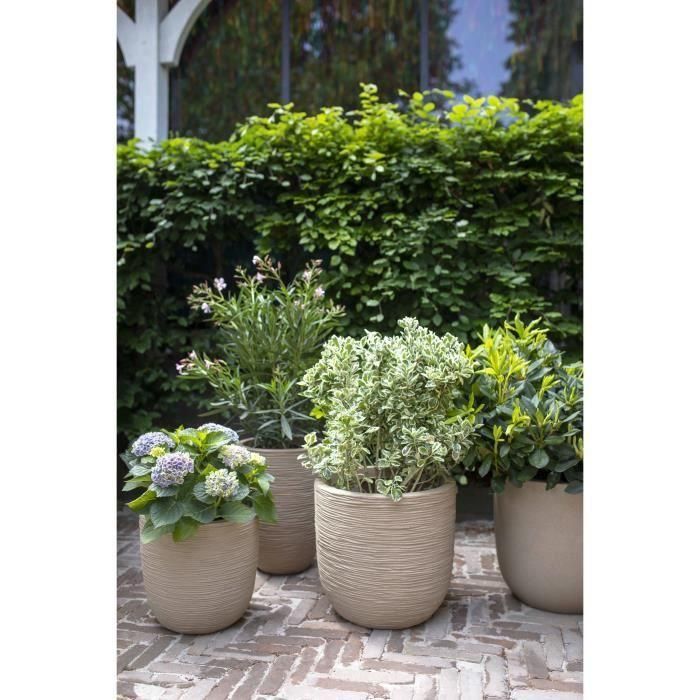 Maceta de bolas - CAPI EUROPE - WASTE RIB NL - 35 x 34 cm - Terrazo beige 2