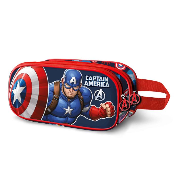 Estuche Portatodo 3D Doble Patriot Marvel Capitán América Multicolor