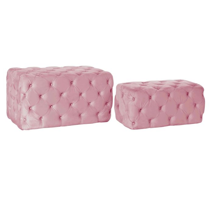 Descalzadora Glam DKD Home Decor Rosa 53 x 47.76 x 88 cm Set de 2 Descalzadora Glam DKD Home Decor Rosa 53 x 47.76 x 88 cm Set de 2