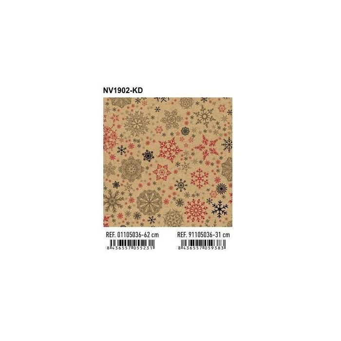 Papel De Regalo Bobina Basika 62 Cm X 80 M (4 Kg Aprox.) Navidad (Nvk1902-Kd 62 Cm)