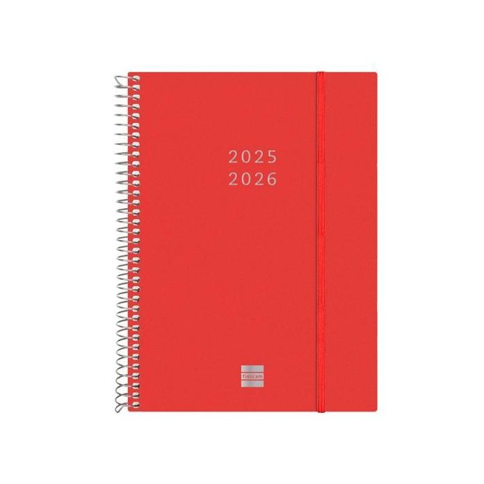 Finocam Agenda Espiral 18 Meses E10 Svh Cierre C-Goma Tapa Pp Rojo 2025-2026