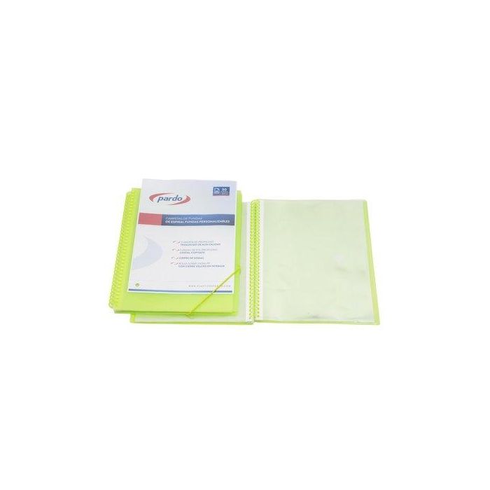 Carpeta Fundas (Tarifario) Pardo Studio Style Espiral Pp A4 30 F. Verde