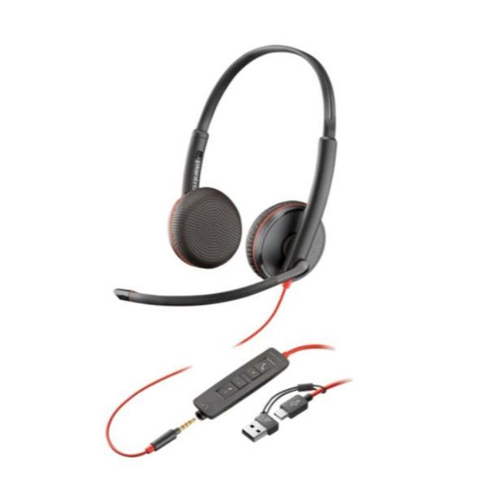 HP Poly Auriculares Blackwire C3225 Estéreo USB-C/A y 3.5 mm Diadema Oficina/Centro de Llamadas Negro