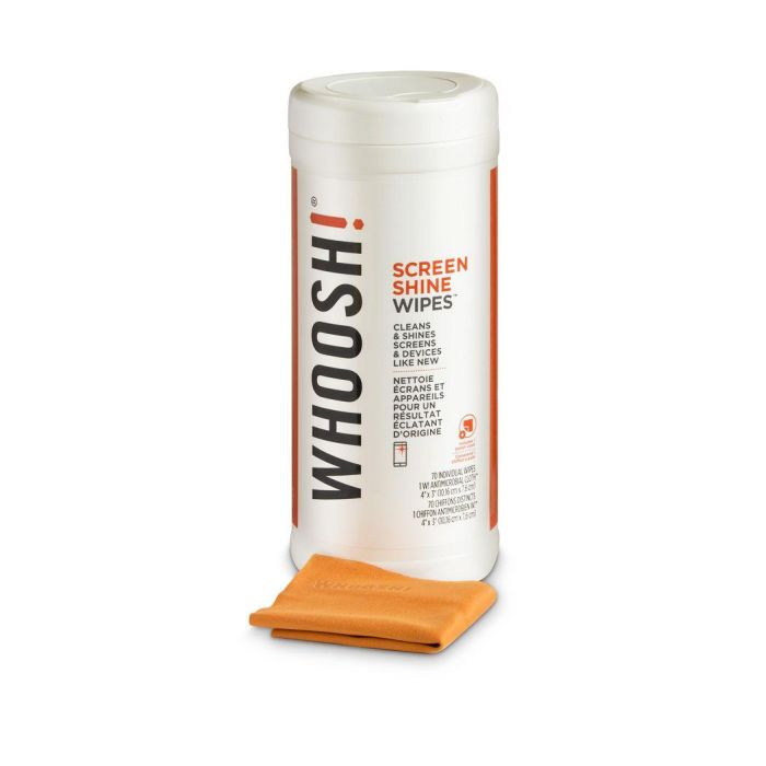 Whoosh! Toallitas Limpiadoras de Pantallas con Efecto Brillo - Pack de 70 Unidades Whoosh! Toallitas Limpiadoras de Pantallas con Efecto Brillo - Pack de 70 Unidades