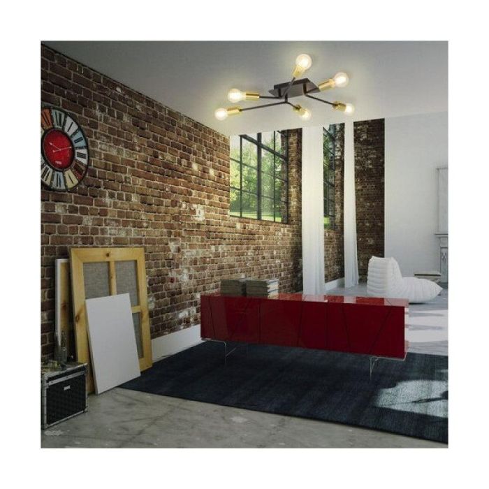 RABALUX RAB-2103 Plafón Lanny Lámpara Techo Industrial 6xE27 IP20 Negro Dorado Metálico 60cm 4 RABALUX RAB-2103 Plafón Lanny Lámpara Techo Industrial 6xE27 IP20 Negro Dorado Metálico 60cm 4