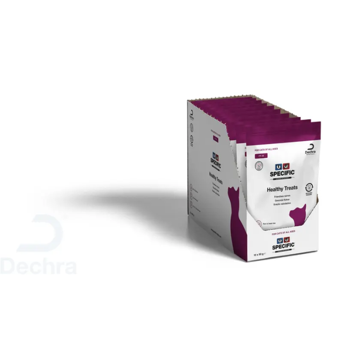 Dechra Healthy Treats Ft-H 10x50 gr Specific - Premios crujientes con centro cremoso de pescado, sin colorantes ni aromatizantes artificiales