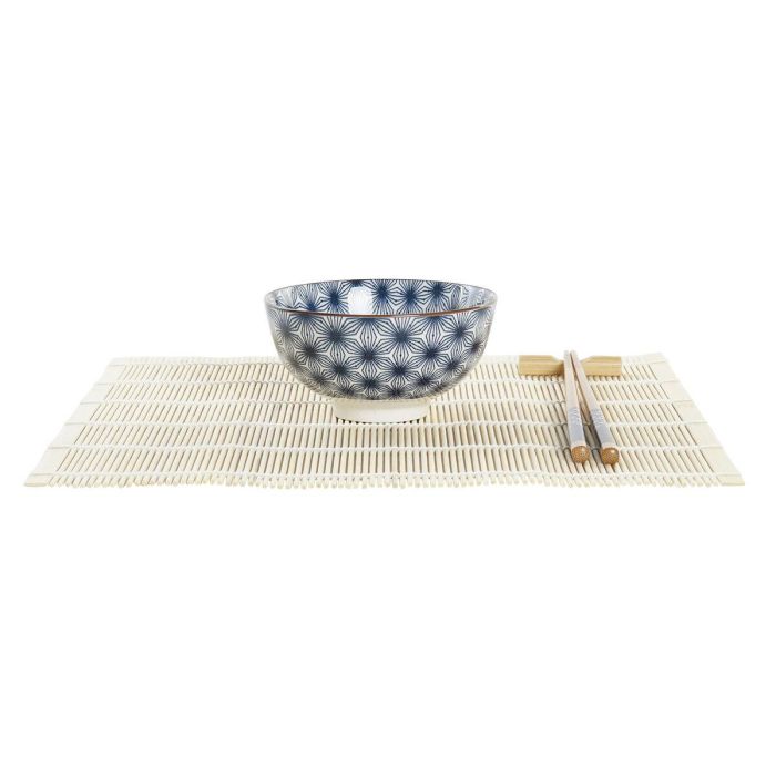 Sushi Oriental DKD Home Decor Azul Blanco 14.5 x 31 x 14.5 cm Set de 16 3