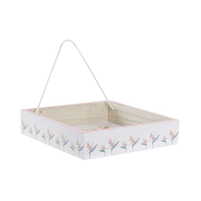 DKD Home Decor Servilletero Tropical Multicolor de MDF y Metal Colección Tropic Garden, 18x18x4 cm (4 Unidades) 2